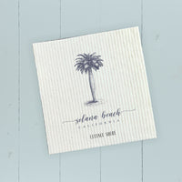 Palm Tree w/ City, State - Swedish Dish Cloth