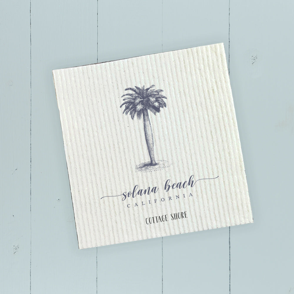Palm Tree w/ City, State - Custom Swedish Dish Cloth