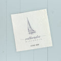 Sailboat w/ City, State - Custom Swedish Dish Cloth