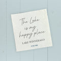 Lake Is My Happy Place - Custom Swedish Dish Cloth