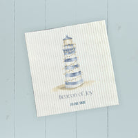 The Merry Lighthouse - Winter Customizable Swedish Dish Cloth