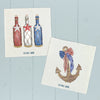 Patriotic Bottles, Anchor with Flag Bow 2 pk - Swedish Dish Cloth