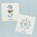 Coastal Wood Seahorse and Ship Wheel  - 2pk Swedish Dish Cloth