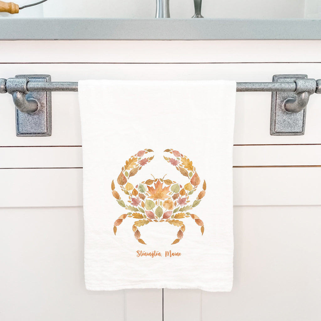 Autumn Leaves Crab - Custom Cotton Tea Towel