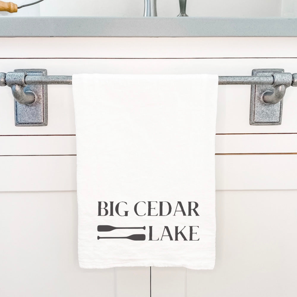 Lake and Paddles - Custom Cotton Tea Towel