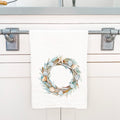 Seashell Driftwood Wreath - Customizable Cotton Tea Towel