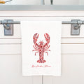 Watercolor Floral Red Lobster - Custom Cotton Tea Towel