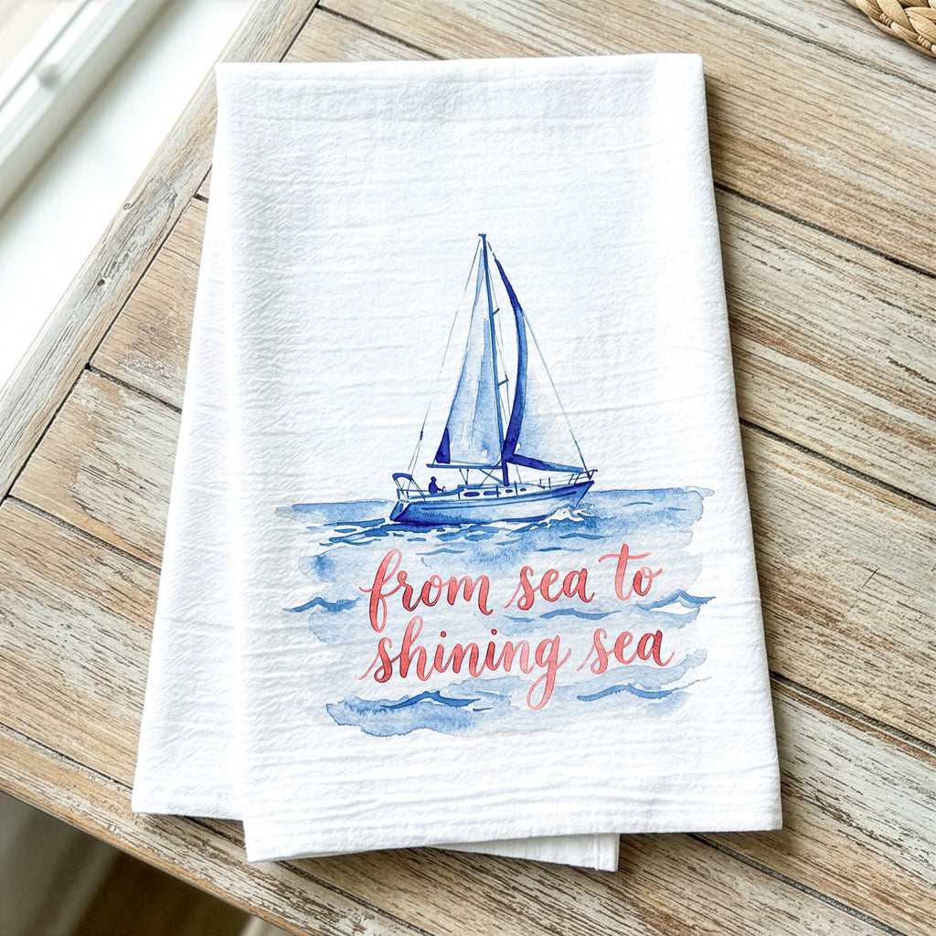 From Sea to Shining Sea - Cotton Tea Towel