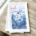 Red White & Ocean Blue - Cotton Tea Towel