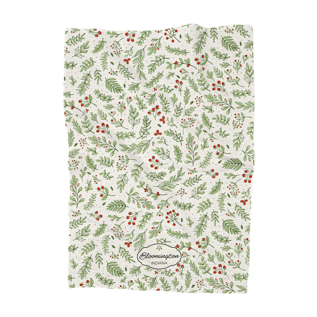 Christmas Botanicals - Custom Waffle Weave Towel