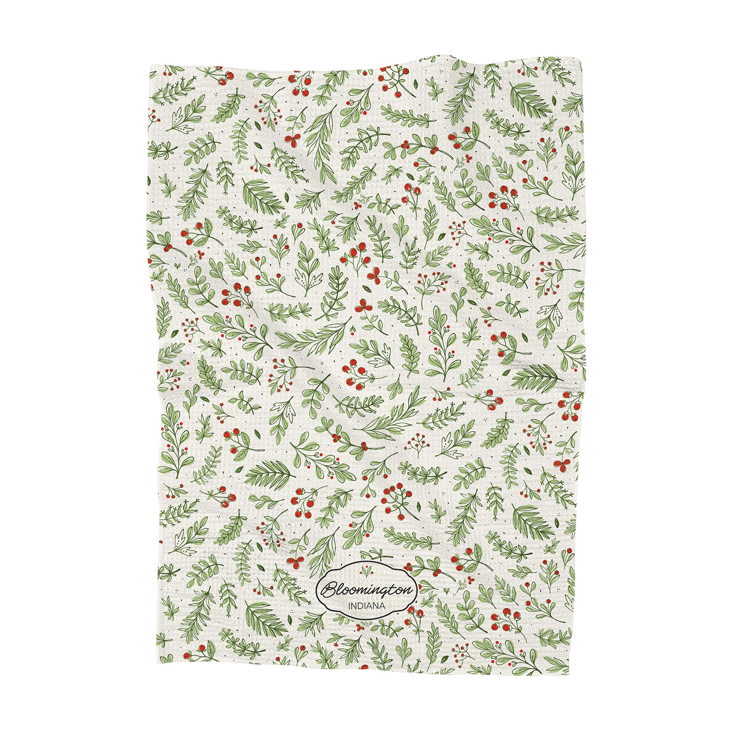 Christmas Botanicals - Custom Waffle Weave Towel