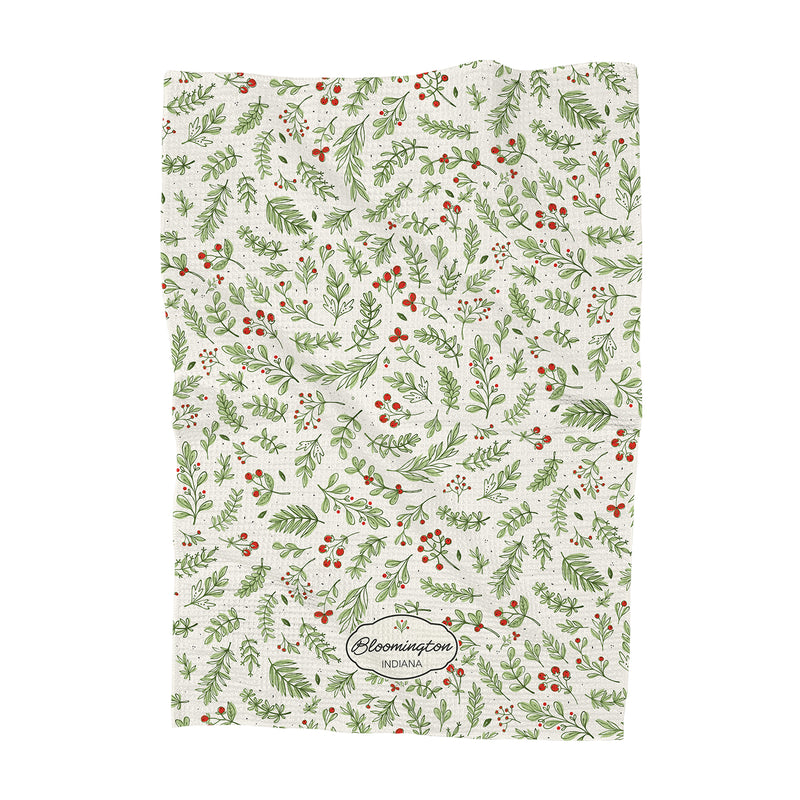 Christmas Botanicals - Custom Waffle Weave Towel