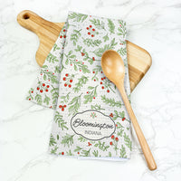 Christmas Botanicals - Custom Waffle Weave Towel