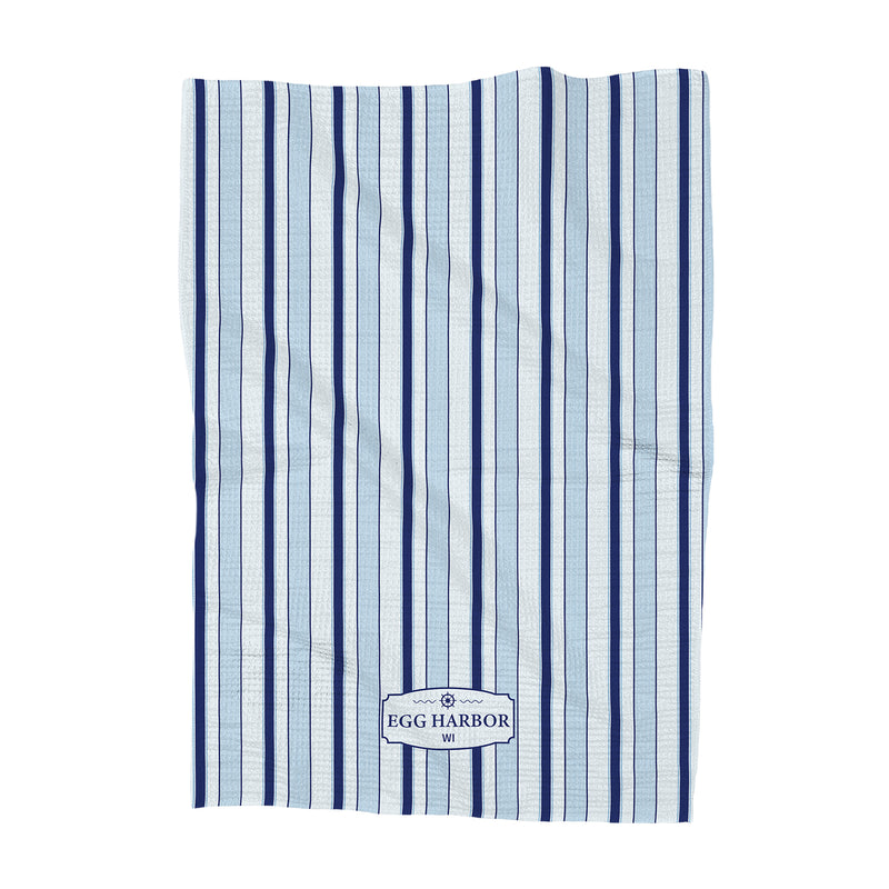 Nautical Stripes - Custom Waffle Weave Towel