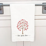 Love Grows Here Heart Tree - Cotton Tea Towel