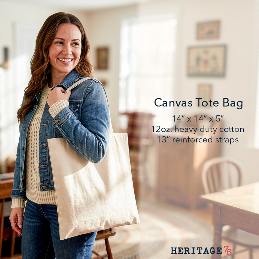 Red & Blue 1776 Overprint - Canvas Tote Bag