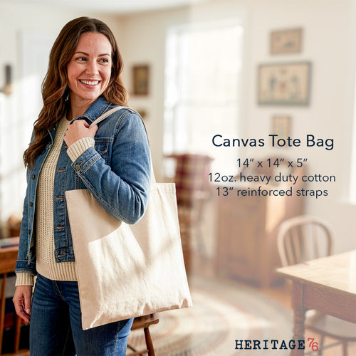 Red & Blue 1776 Overprint - Canvas Tote Bag