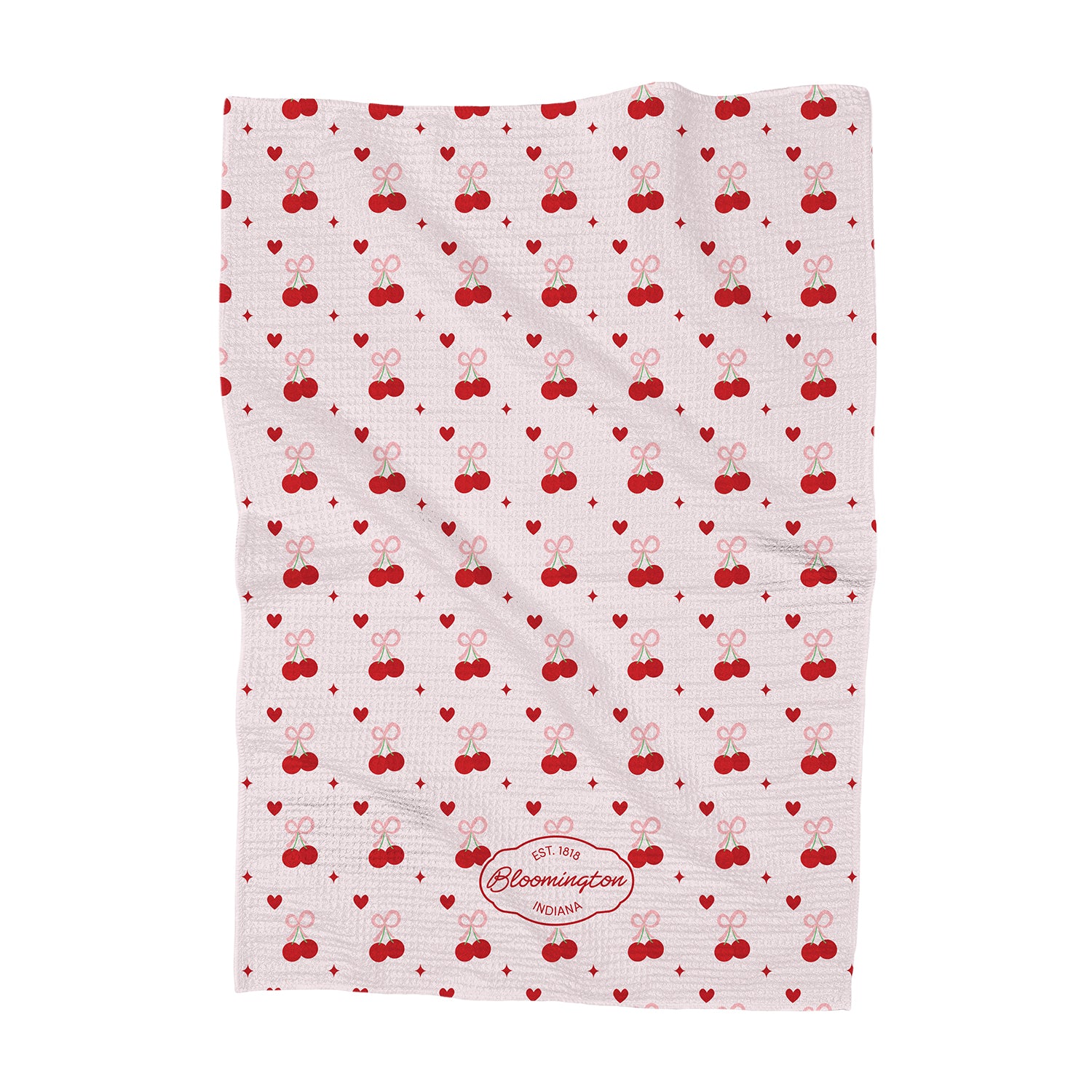 Cherry Bows - Custom Waffle Weave Towel
