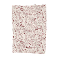 Christmas Illustrations - Custom Waffle Weave Towel