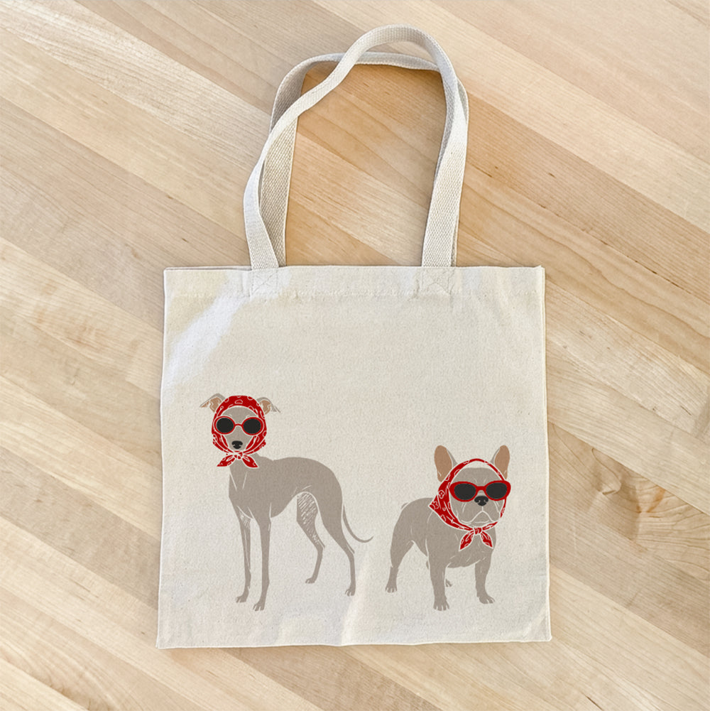 Sunny Vacation Pups - Canvas Tote Bag