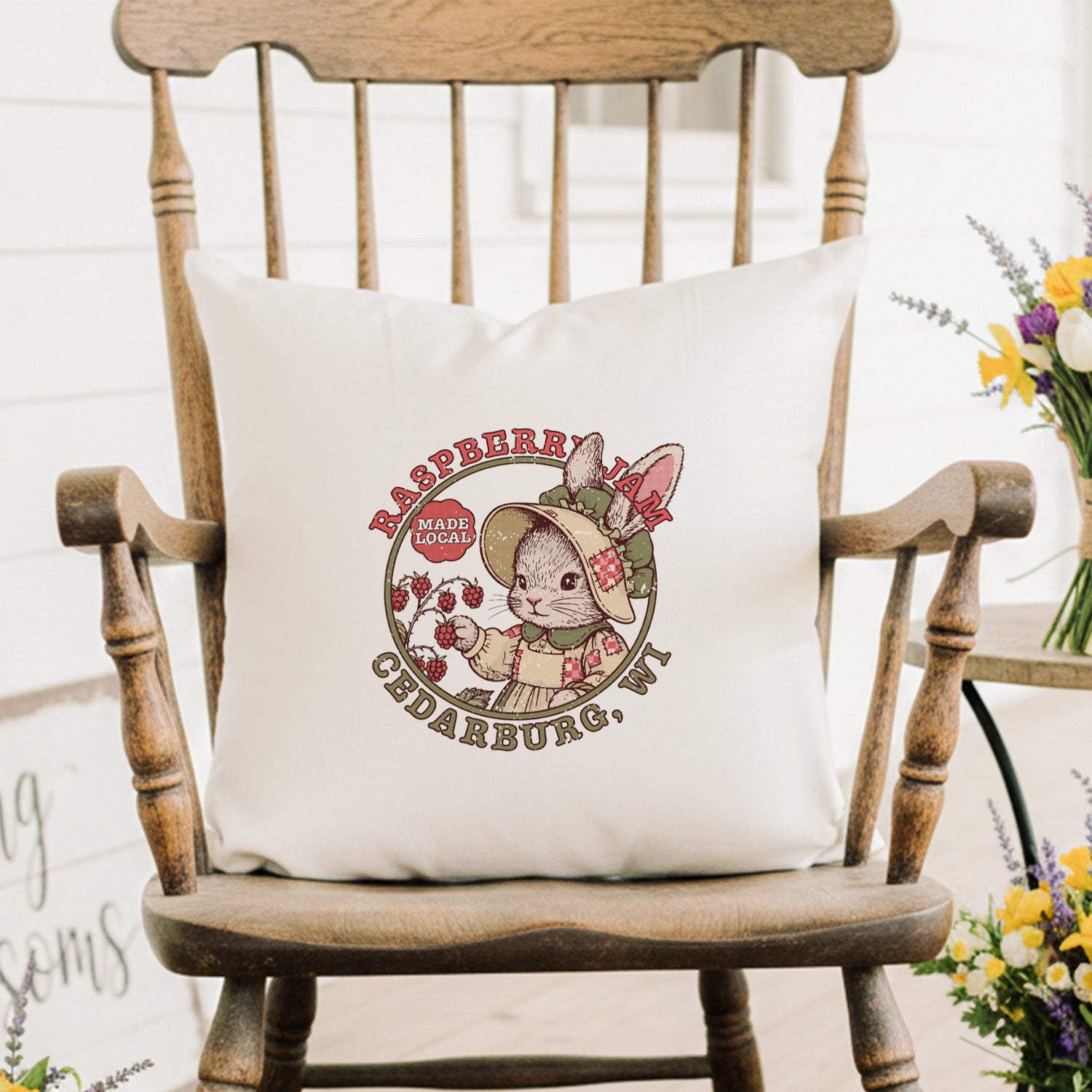 Garden Fresh Jam Emblem - Custom Square Canvas Pillow