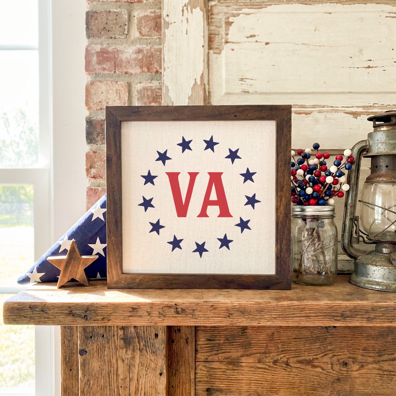 Stars & State - Custom Framed Sign