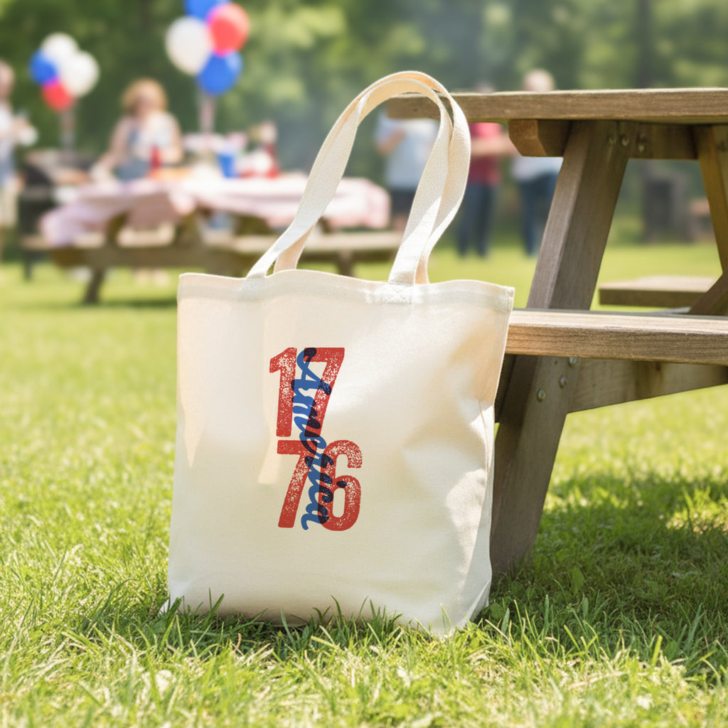 Red & Blue 1776 Overprint - Canvas Tote Bag