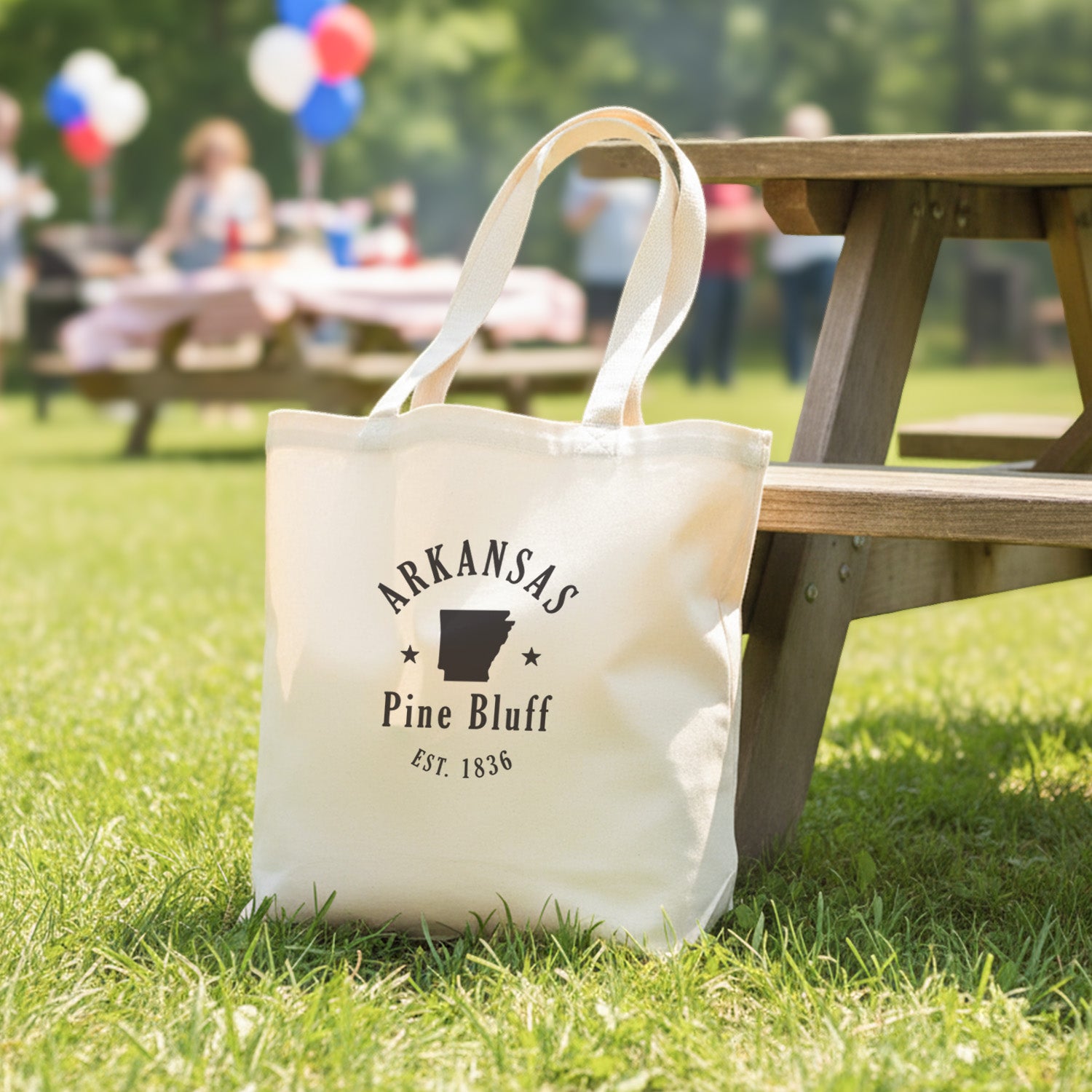 Star: City State Est - Custom Canvas Tote Bag