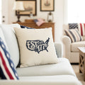 Vintage America Silhouette 1776 - Square Canvas Pillow