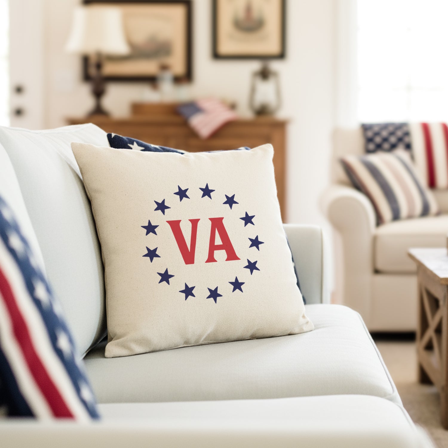 Stars & State - Custom Square Canvas Pillow