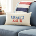 Red & Blue America 250th Overprint - Rectangular Canvas Pillow