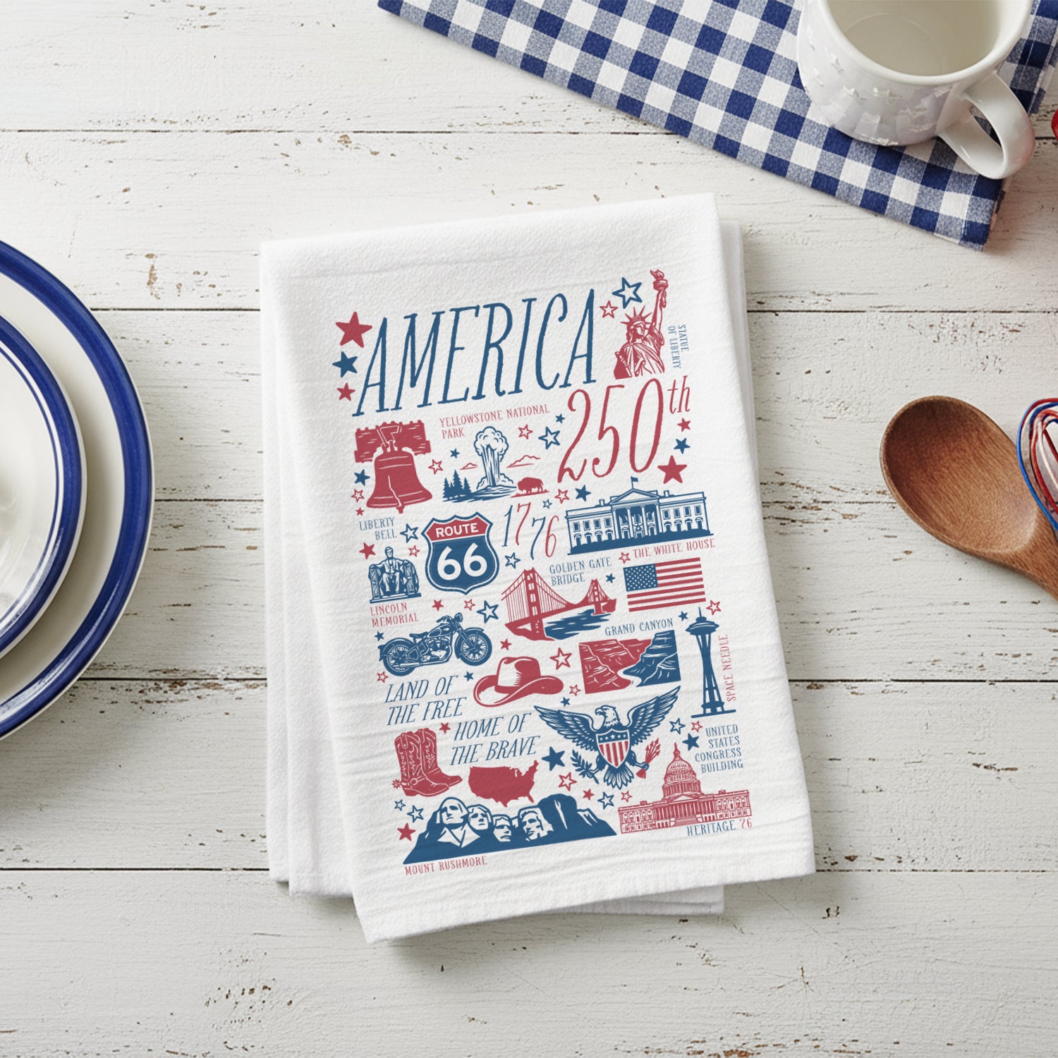 America 250th Celebration - Cotton Tea Towel