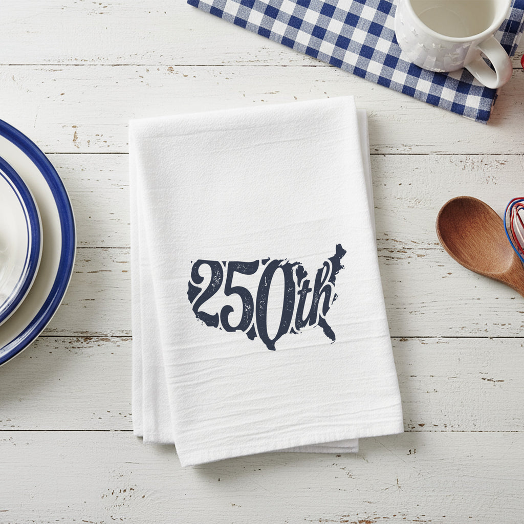 Vintage America Silhouette 250th - Cotton Tea Towel