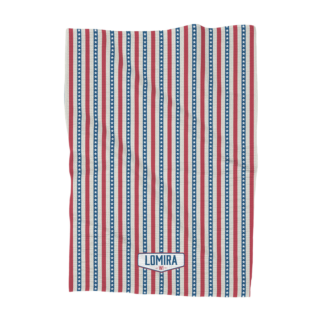 USA Pinstripes - Custom Waffle Weave Towel