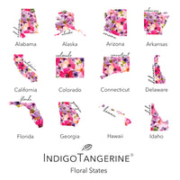 Floral State - Custom Square Canvas Pillow