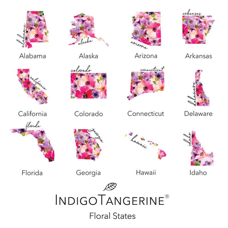 Floral State - Custom Square Canvas Pillow