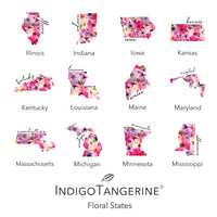 Floral State - Custom Square Canvas Pillow