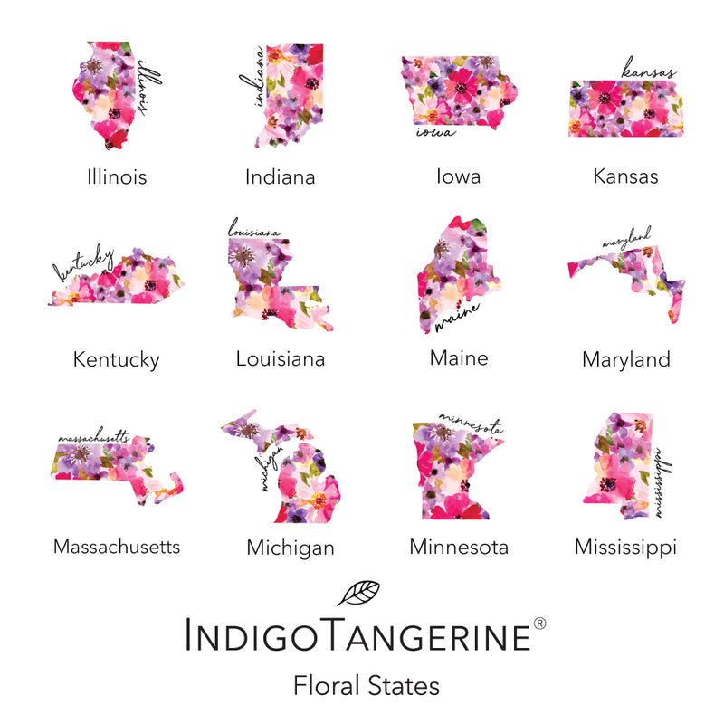 Floral State - Custom Square Canvas Pillow