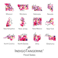 Floral State - Custom Square Canvas Pillow