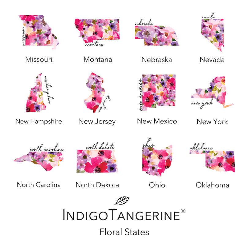 Floral State - Custom Square Canvas Pillow
