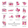 Floral State - Custom Square Canvas Pillow