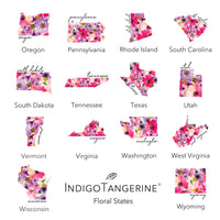 Floral State - Custom Square Canvas Pillow
