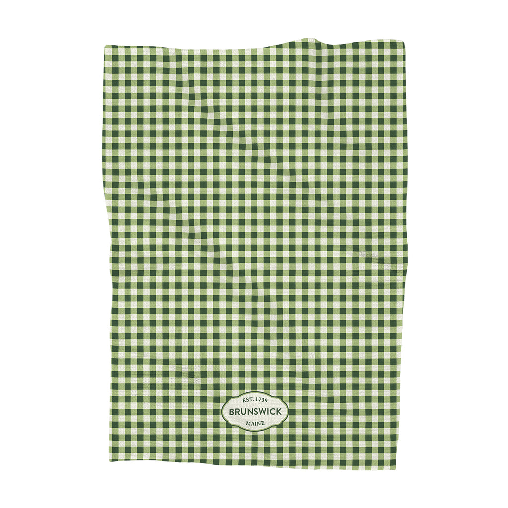 Green Spring Gingham Plaid - Custom Waffle Weave Towel