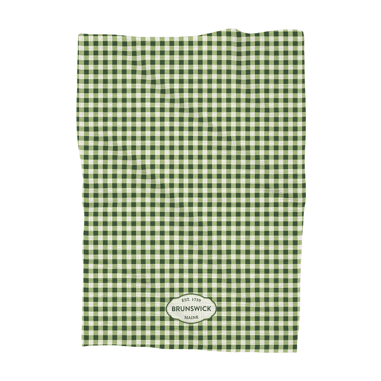 Green Spring Gingham Plaid - Custom Waffle Weave Towel