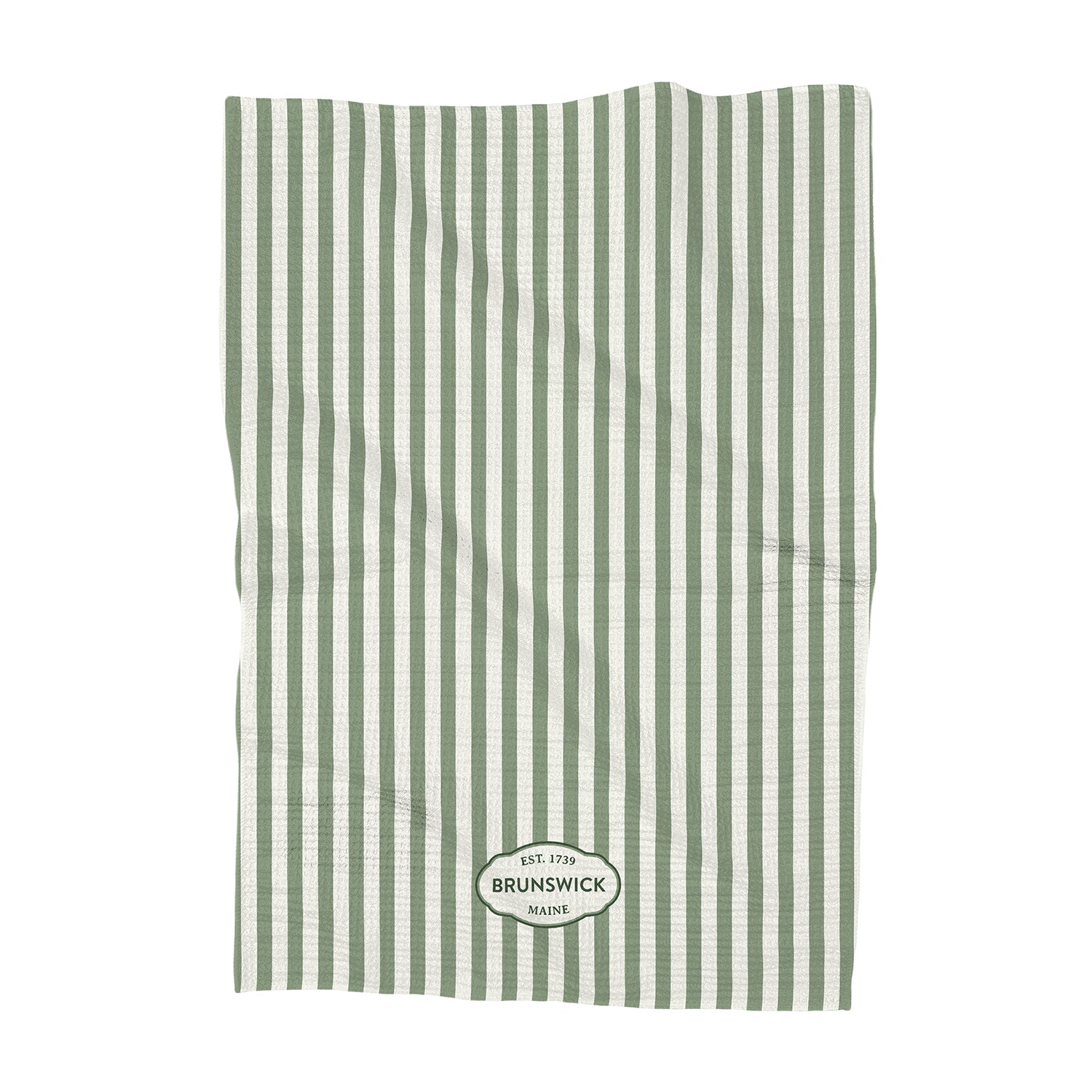 Green Spring Pinstripes - Custom Waffle Weave Towel