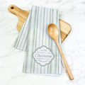 Watercolor Green Spring Pinstripes - Custom Waffle Weave Towel