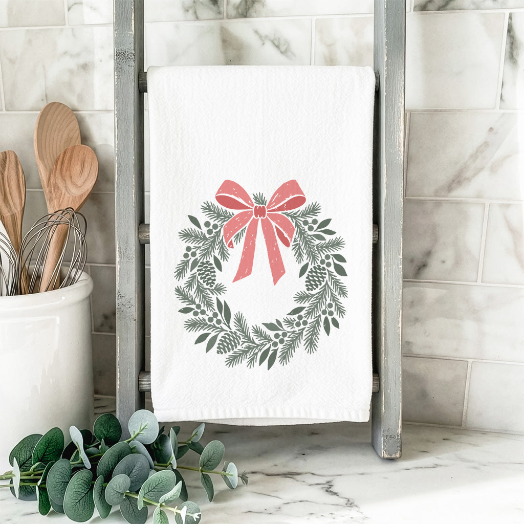 Scandanavian Christmas Wreath - Cotton Tea Towel