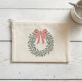 Scandanavian Christmas Wreath - Canvas Zipper Pouch