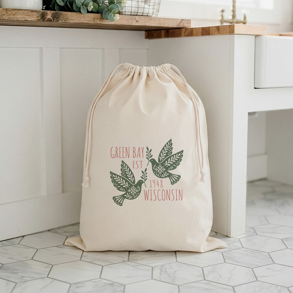 Scandanavian Christmas Doves - Custom Laundry Bag
