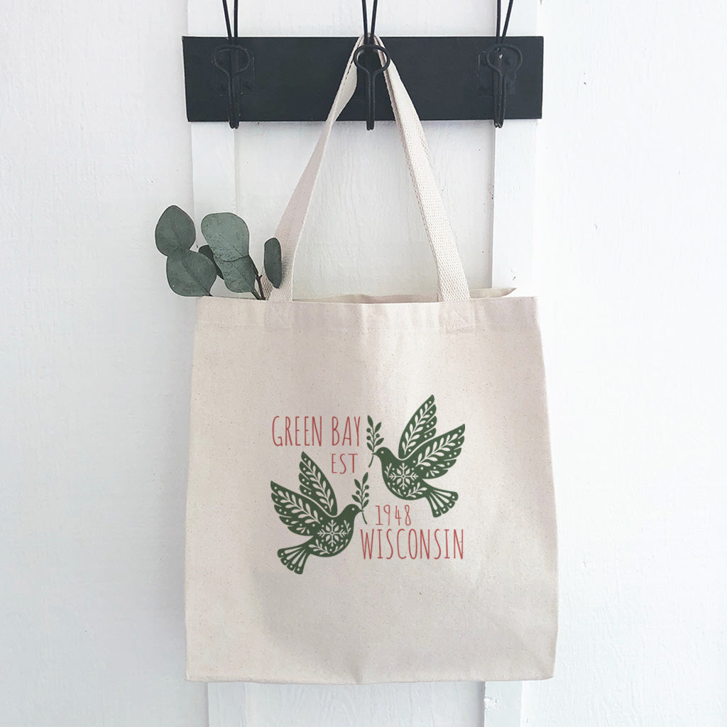 Scandanavian Christmas Doves - Custom Canvas Tote Bag